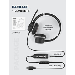 Avis Universal Casque de bureau MPOW HC6 Casque USB 3,5 mm léger Casque d'ordinateur Casque de réduction du bruit Appelez le centre PC Téléphone mobile Téléphone/casque