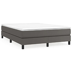 Maison Chic Lit Adulte - Lit simple Lit à sommier tapissier avec matelas moelleux - Meuble de Chambre - Gris 140x200 cm Similicuir -MN51027