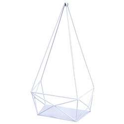 Decoshop26 Étagère murale suspendue étagère décorative en métal blanc 44x23x11 cm 04_0008679