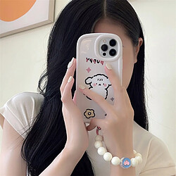 Avis GUPBOO Étui pour iPhone11ProMax Shy blush petit chien blanc simple chaîne de perles de coque de téléphone portable