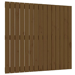 vidaXL Tête de lit murale Marron miel 95,5x3x90 cm Bois massif de pin