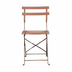 Mes Lot de 2 chaises de jardin pliantes en métal terracotta - BACA