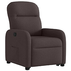 Avis vidaXL Fauteuil inclinable marron foncé tissu