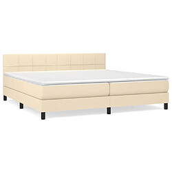 Maison Chic Lit Adulte - Lit simple Lit à sommier tapissier avec matelas moelleux - Meuble de Chambre - Crème 200x200 cm Tissu -MN51853