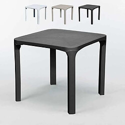 Table bar café Poly rotin 80x80 Grand Soleil Olè, Couleur: Noir