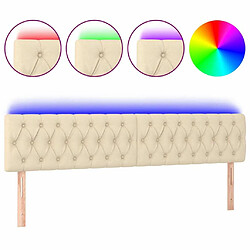 Maison Chic Tête de lit scandinave à LED,meuble de chambre Crème 180x7x78/88 cm Tissu -MN63945