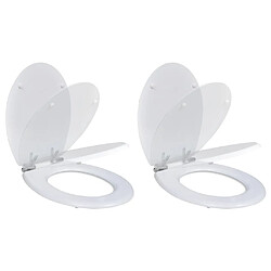 vidaXL Siège de toilette et couvercle à fermeture douce 2pcs MDF Blanc