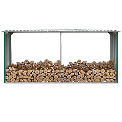 vidaXL Abri de stockage de bois Acier galvanisé 330x92x153 cm Vert