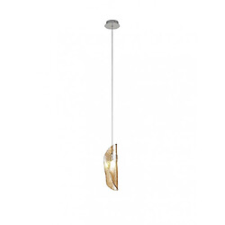 Luminaire Center Suspension design 1 ampoule Chrome poli,ambre pas cher