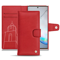 Housse cuir Samsung Galaxy Note10 - Rabat portefeuille - Rouge troupelenc ( Pantone #AB191A ) - NOREVE