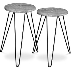 Iconik Interior Ensemble de 2 tables d'appoint Design industriel