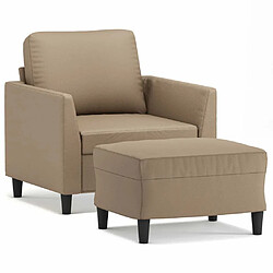 Maison Chic Fauteuil et repose-pieds,Fauteuil luxe pour relax Cappuccino 60 cm Similicuir -MN78785