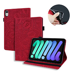 Etui en PU avec support et porte-cartes rouge pour votre Apple iPad mini (2021)/mini 6