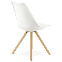 Alterego Chaise scandinave 'GOUJA' blanche pas cher