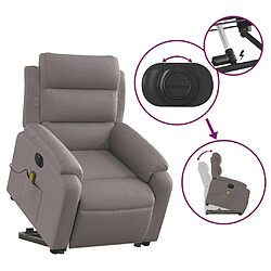 Maison Chic Fauteuil Relax pour salon, Fauteuil inclinable de massage électrique Taupe Tissu -GKD23251 pas cher