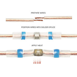 Acheter Wewoo 100 PCS AWG16-14 Connecteurs de fils de bout à bout thermo-rétractables avec joint d'étanchéité 1,5-2,5 mm Bleu à souder manchon (bleu)