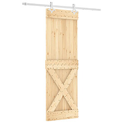 vidaXL Porte coulissante et kit de quincaillerie 70x210 cm pin massif