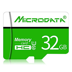 Wewoo Carte Micro SD mémoire MICRODATA 32GB U1 verte et blanche TF SD