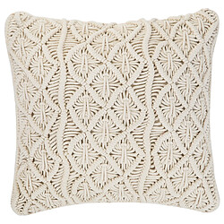 Acheter Beliani Lot de 2 coussins GOREME Coton 45 x 45 cm Unicolore Macramé Beige clair