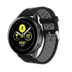 Acheter Wewoo Boucle métallique bande de montre bracelet en silicone trou rond bicolore pour Galaxy Watch Active 20mm