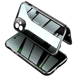 Coque en cadre métallique Verrouiller le cadre d'installation double face lentille anti-peep noir pour votre Apple iPhone 12 Pro