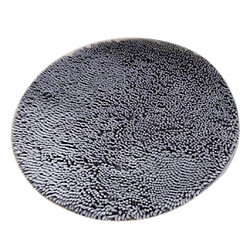 Tapis absorbant de tapis de salle de bains Shaggy anti-dérapant rond Dia. 60cm gris pas cher