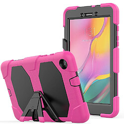 Coque en TPU + Silicone antichoc avec béquille rose pour votre Samsung Galaxy Tab A 8.0 Wi-Fi (2019) SM-T290/T295