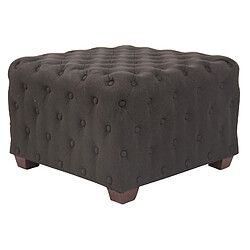 Avis Decoshop26 Tabouret bas repose-pieds pouf forme carré en tissu gris foncé capitonné 10_0003714