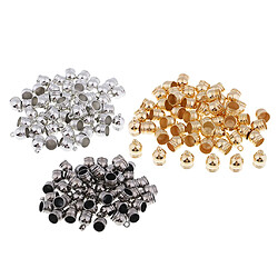 Avis 50pcs fin capuchon bouchon de perles ajustement 8mm cuir cordon bijoux conclusions gris noir