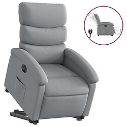 vidaXL Fauteuil inclinable électrique gris clair tissu