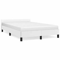 Maison Chic Lit adulte - Cadre Structure de lit avec tête de lit Contemporain Blanc 120x200 cm Similicuir -MN47118