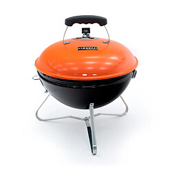 Barbecue de Table Portable Charbon de Bois Kekai Tahoe 37x37x44 cm Couvercle avec Système de Transport et Verrou Orange