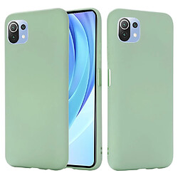 Coque en silicone Liquide avec Sangle vert pour votre Xiaomi Mi 11 Lite 4G/5G