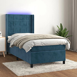 Sommier à lattes,Cadre à lattes de lit pour Adulte matelas et LED Bleu foncé 100x200 cm -MN33202