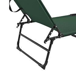 Acheter Helloshop26 Lot de 2 transats pliable avec toiture pare-soleil de relax acier 190 cm vert foncé 03_0004514