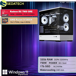 Sedatech PC Gamer XL Vision • AMD Ryzen 9 5900X • RX 7900 GRE • 32Go RAM • 1To SSD M.2 • Windows 11