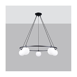 Luminaire Center Suspension Yoli Acier,Verre Noir