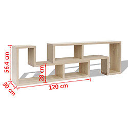 vidaXL Meuble TV double en forme de L Chêne pas cher