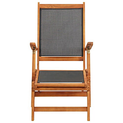 Maison Chic Chaise longue d'extérieur| Bain de soleil Relax | Transat Bois d'acacia massif et textilene -GKD94105