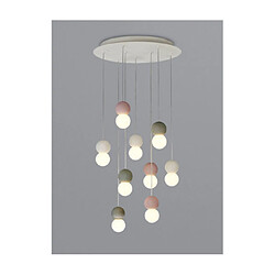 Luminaire Center Suspension Galaxia Ciment blanc, gris, rouge