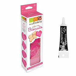 Scrapcooking 4 découpoirs-éjecteurs à Biscuits + Stylo glaçage noir