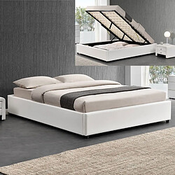 Meubler Design Ensemble Matelas + Sommier Coffre 160 Blanc