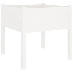 Maison Chic Jardinière,Bac à fleurs - pot de fleur d'extérieur blanc 70x70x70 cm bois de pin massif -GKD68955