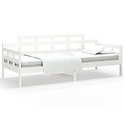 vidaXL Lit de jour sans matelas blanc bois de pin massif 80x200 cm