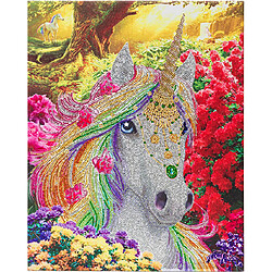 Megacrea Tableau Strass Diamant Crystal Art Licorne 40x50cm - KIT DIAMANT