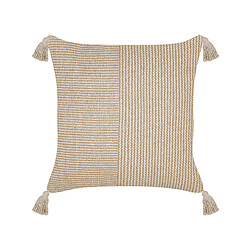 Beliani Coussin ARALIA Coton 45 x 45 cm Unicolore Beige