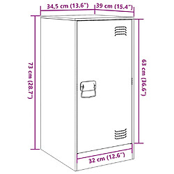 vidaXL Buffet vert olive 34,5x39x73 cm acier pas cher