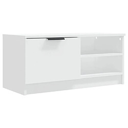 vidaXL Meuble TV Blanc 80x35x36,5 cm Bois d'ingénierie