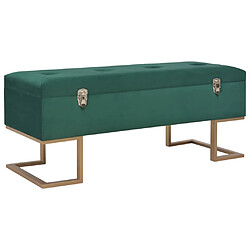 vidaXL Banc avec compartiment de rangement 105 cm Vert Velours