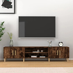 Maison Chic Meuble TV scandinave - Banc TV pour salon chêne fumé 180x31,5x40 cm bois d'ingénierie -MN92795